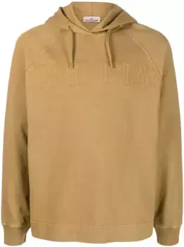 Худи с логотипом Stone Island, коричневый