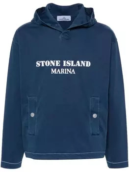 Худи с логотипом Stone Island, синий