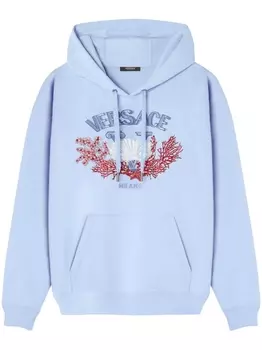 Худи с логотипом Versace, синий