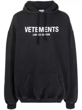 Худи с логотипом VETEMENTS, черный