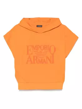 Худи с махровым логотипом Emporio Armani, оранжевый