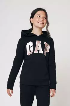 Худи с металлическим логотипом (4–13 лет) Gap, черный
