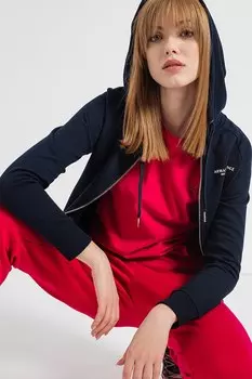 Худи с молнией и рукавами реглан Armani Exchange, синий