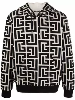 Худи с монограммой BALMAIN, черный