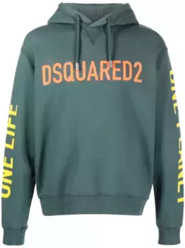 Худи с надписью DSQUARED2, зеленый