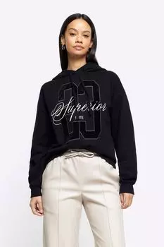 Худи с надписью River Island, черный