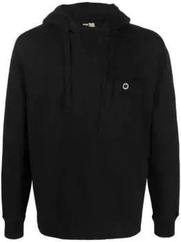 Худи с накладным карманом TEN C, черный