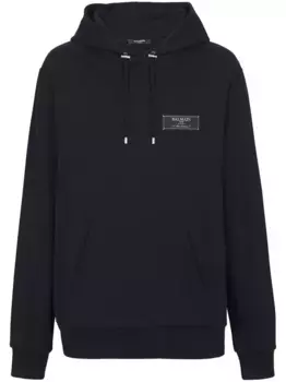 Худи с нашивкой-логотипом BALMAIN, черный
