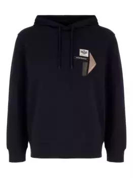 Худи с нашивкой-логотипом EMPORIO ARMANI, синий