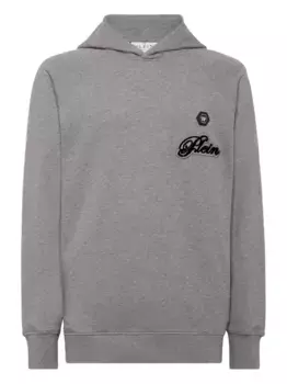 Худи с нашивкой-логотипом Philipp Plein, серый