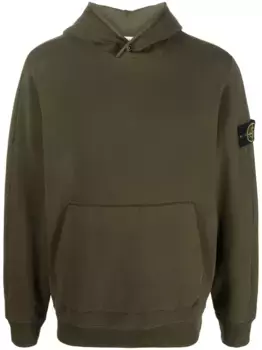 Худи с нашивкой-логотипом Stone Island, зеленый