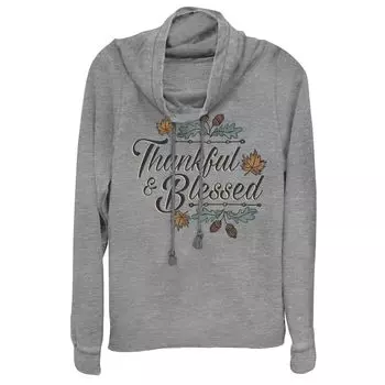 Худи с осенним дизайном «Thankful & Blessed» Unbranded, серый
