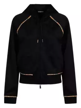 Худи с отделкой в клетку BURBERRY, черный