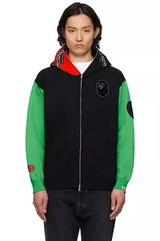 худи с полной застежкой-молнией Shark из ОАЭ Bape, черный