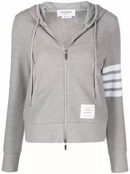 Худи с полосками 4-Bar Thom Browne, серый