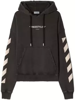 Худи с полосками Diag Off-White, черный