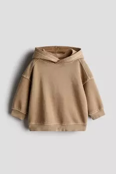 Худи с потертым эффектом H&M, бежевый