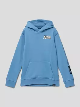 Худи с принтом этикеток Garcia, светло-синий