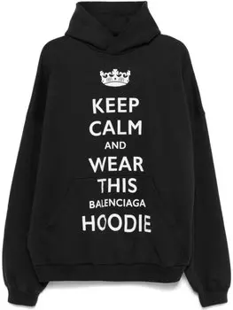 Худи с принтом Balenciaga, черный