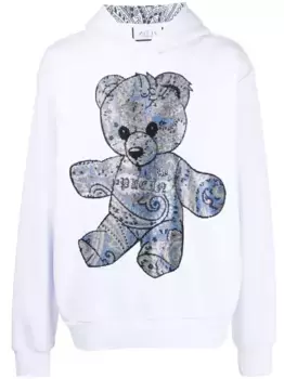 Худи с принтом и стразами Philipp Plein, белый