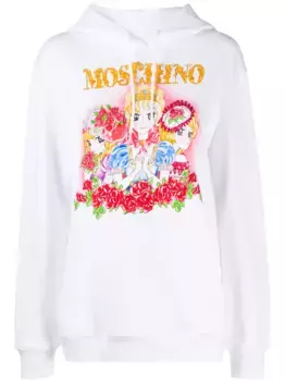 Худи с принтом Moschino, белый
