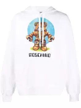 Худи с принтом Teddy Bear Moschino, белый