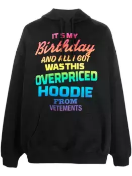Худи с принтом VETEMENTS, черный