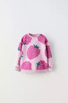 Худи с принтом ZARA, малина