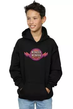 Худи с радужным логотипом Wonder Woman DC Comics, черный