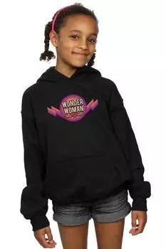 Худи с радужным логотипом Wonder Woman DC Comics, черный