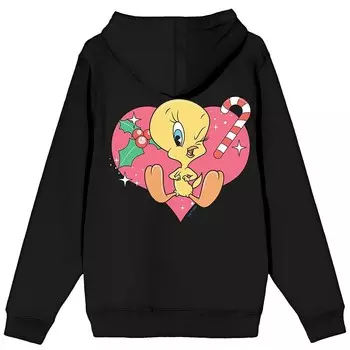 Худи с сердечками Looney Tunes для юниоров Tweety Licensed Character, черный