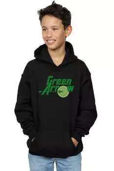 Худи с текстовым логотипом Green Arrow DC Comics, черный