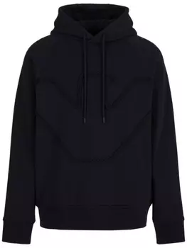 Худи с тисненым логотипом Emporio Armani, черный