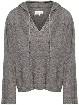 Худи с V-образным вырезом Maison Margiela, серый