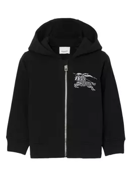 Худи с вышитым логотипом EKD Burberry Kids, черный