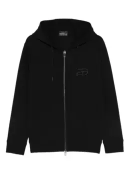 Худи с вышитым логотипом EMPORIO ARMANI, черный