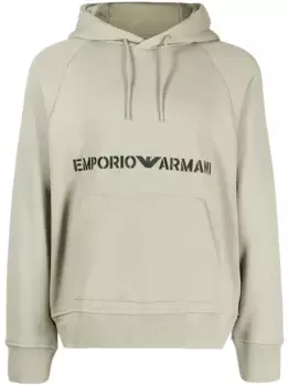 Худи с вышитым логотипом EMPORIO ARMANI, зеленый
