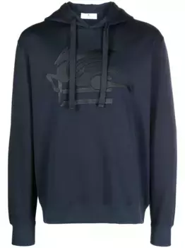 Худи с вышитым логотипом ETRO, синий