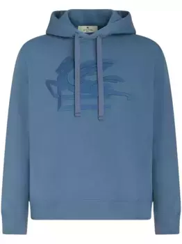 Худи с вышитым логотипом ETRO, синий