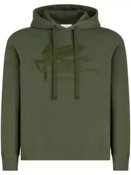 Худи с вышитым логотипом ETRO, зеленый