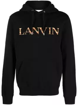 Худи с вышитым логотипом Lanvin, черный