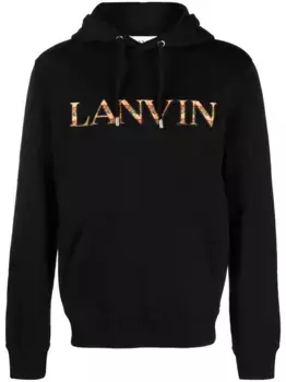 Худи с вышитым логотипом Lanvin, черный