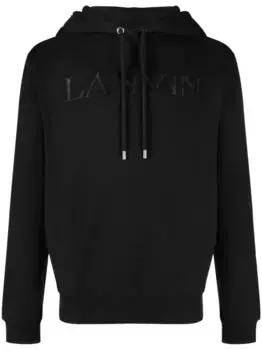 Худи с вышитым логотипом Lanvin, черный