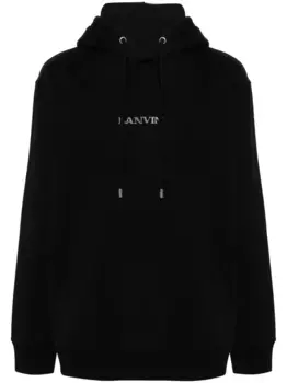 Худи с вышитым логотипом Lanvin, черный