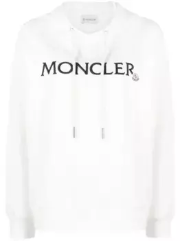 Худи с вышитым логотипом MONCLER, белый