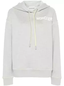 Худи с вышитым логотипом MONCLER, серый
