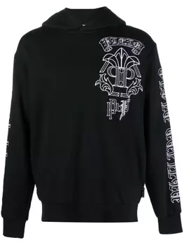 Худи с вышитым логотипом Philipp Plein, черный
