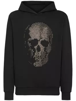 Худи с вышитым логотипом Philipp Plein, черный