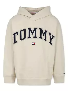 Худи с вышитым логотипом Tommy Hilfiger Junior, нейтральный цвет