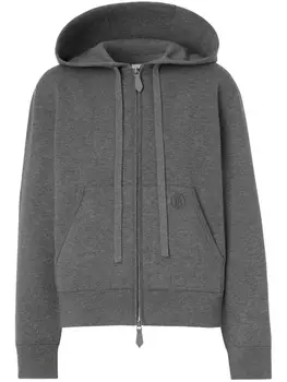 Худи с вышивкой Burberry, серый